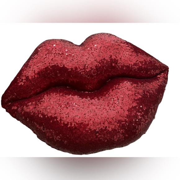Issac Mizrahi New York NWT Y2K Pinky Red Hot Lip Decorative Throw Pillow - Picture 4 of 8